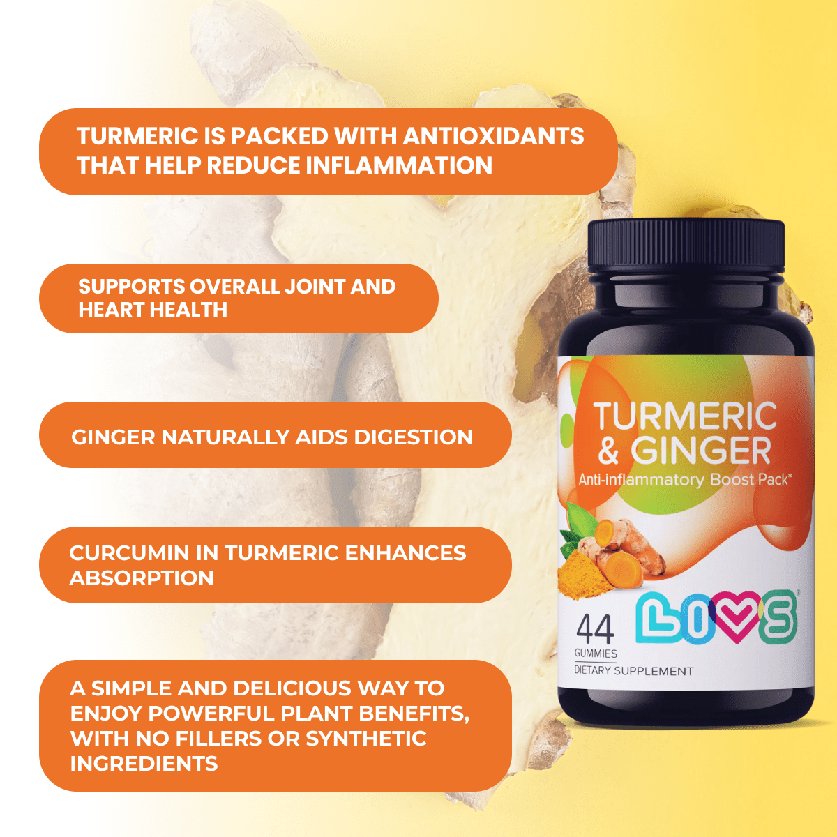 LIVS Turmeric & Ginger Gummies
